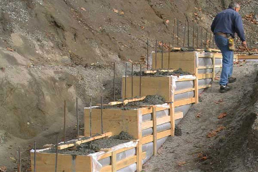 Fab-Form Fastfoot Ideal for Stepped Footings, Fabric Formwork for concrete footings and pad edging in MA